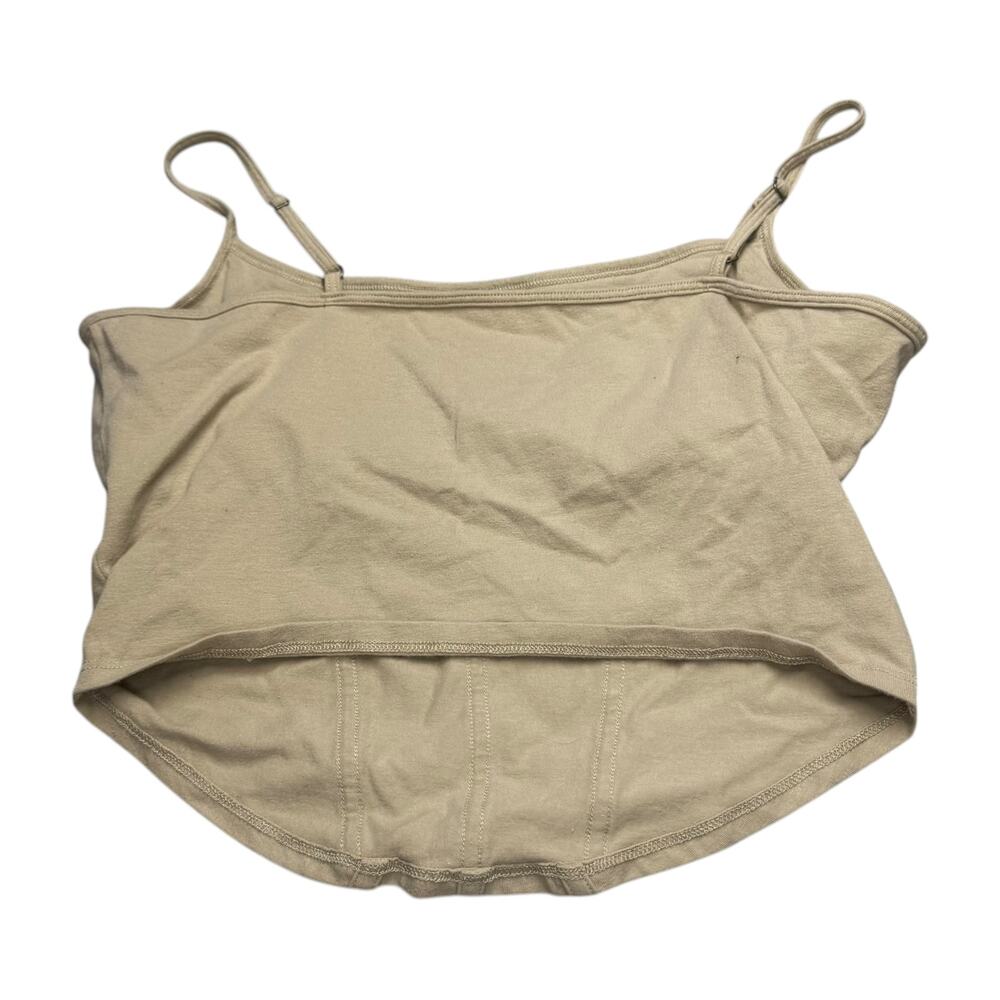 Hollister Must-Have Corset Crop Cami Tank Top Adjustable Straps Tan L - Picture 4 of 6